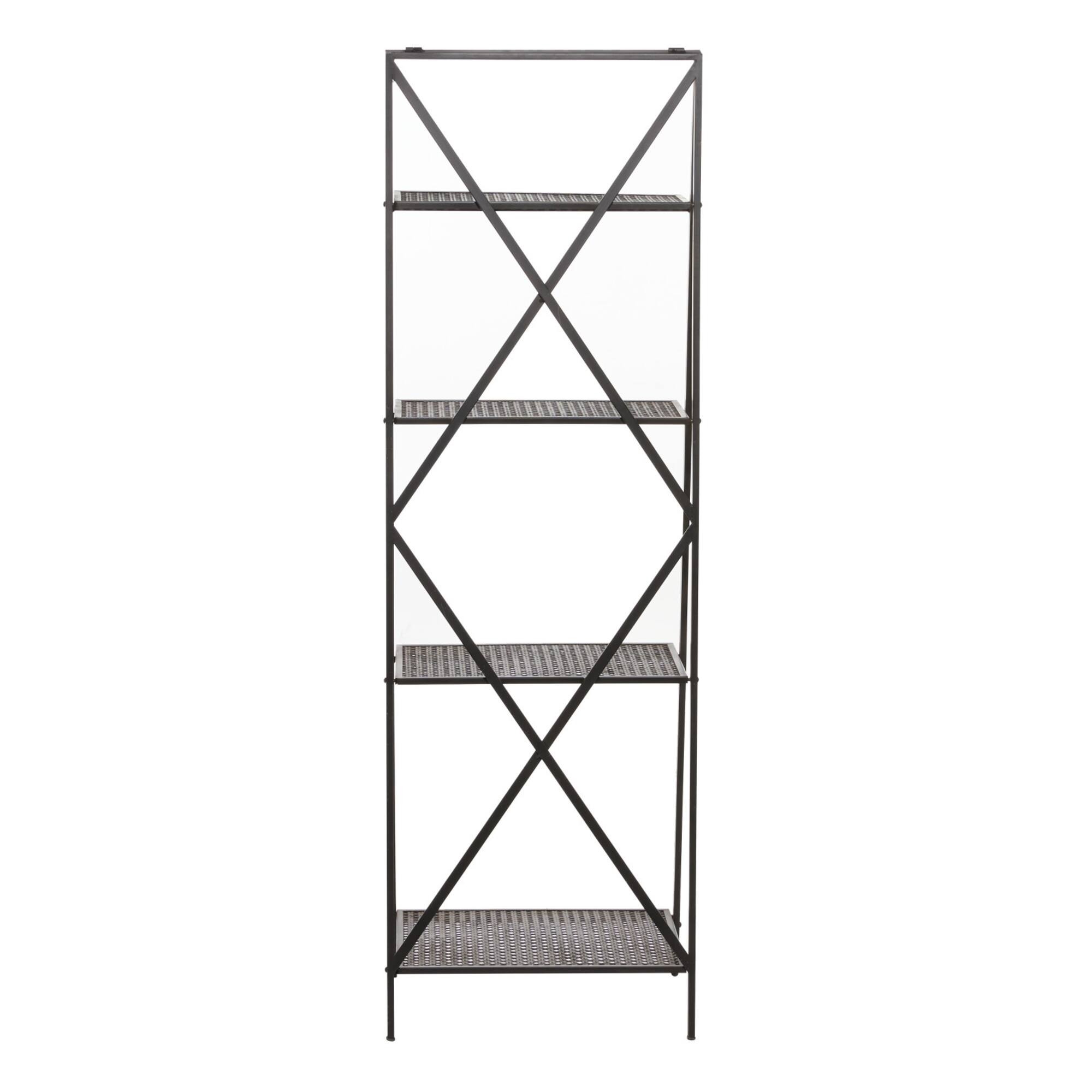 4.75ft. Black Metal Industrial Shelves